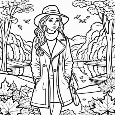 kolorowanka pani jesień
