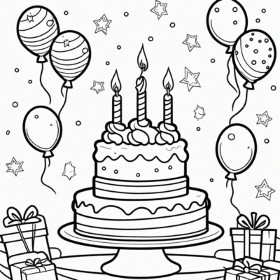 kolorowanka urodzinowa do druku