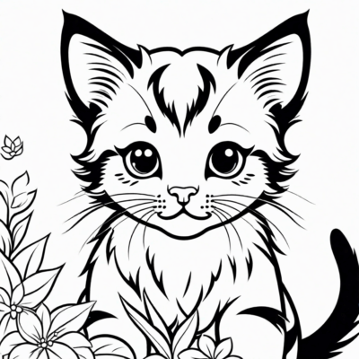 kolorowanki dla dziewczynek kotek