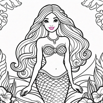 kolorowanki syrenka barbie