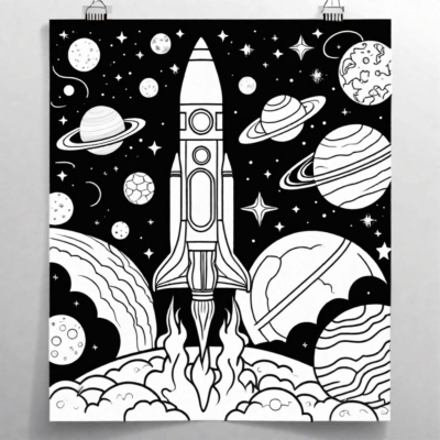 kosmos kolorowanka do druku