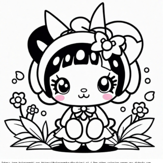 kuromi my melody kolorowanka do druku