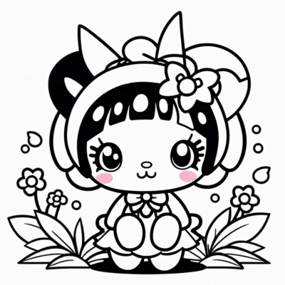 kuromi my melody kolorowanka do druku