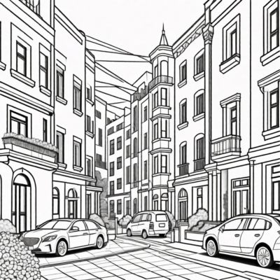 miasto kolorowanka do druku