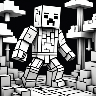 papercraft kolorowanki minecraft do składania