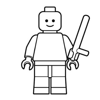 Kolorowanka Figurka Lego z pałką