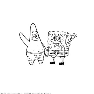 Kolorowanka Spongebob z przyjacielem