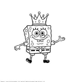 Kolorowanka Spongebob w koronie