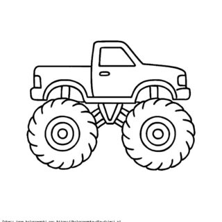 Kolorowanka Monster Truck na wielkich kołach