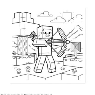 kolorowanki minecraft łuk
