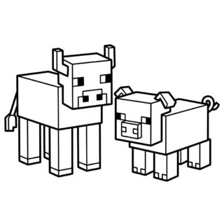 Kolorowanka Farma Minecraft ze zwierzętami