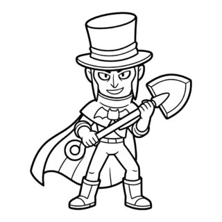 Kolorowanka Brawl Stars w kapeluszu