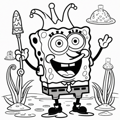 spongebob kanciastoporty kolorowanka