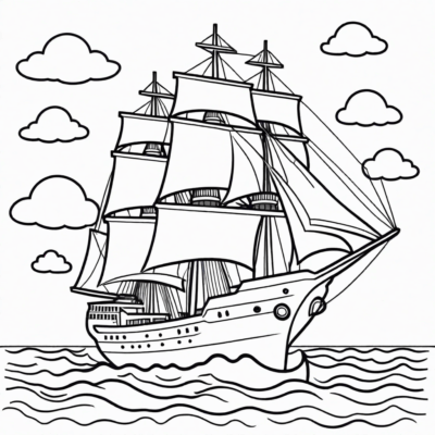 statek kolorowanka do druku