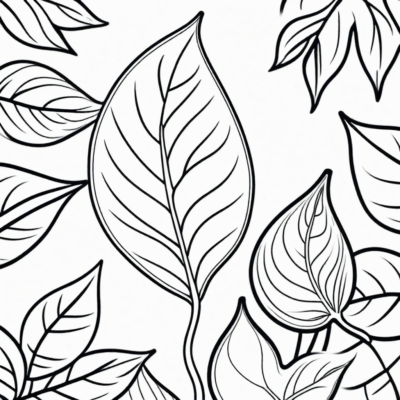 szablon liść kolorowanka