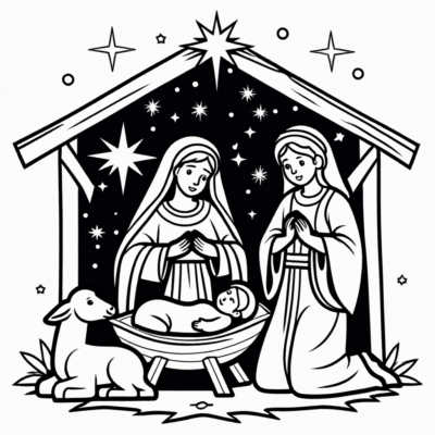 szopka bożonarodzeniowa kolorowanka
