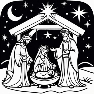 szopka bożonarodzeniowa kolorowanki