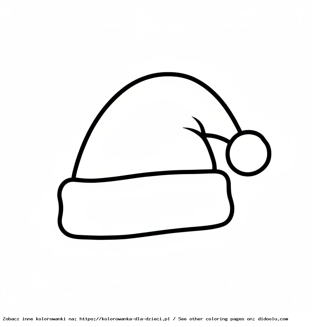 czapka mikołaja kolorowanka