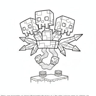 kolorowanka minecraft wither