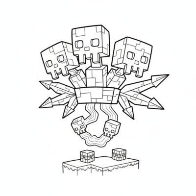 kolorowanka minecraft wither