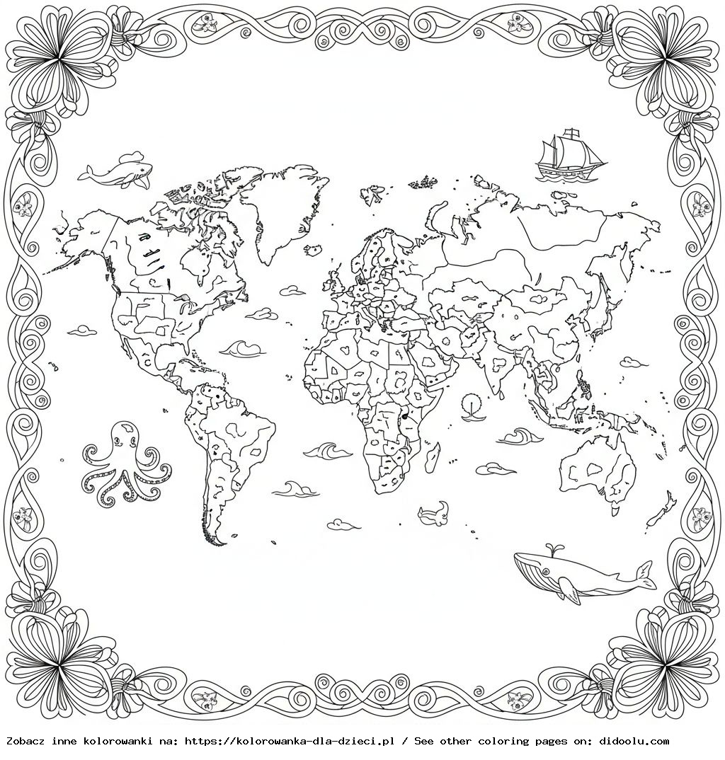 mapa kolorowanka