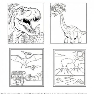 Kolorowanka Dinozaury kolekcja scen