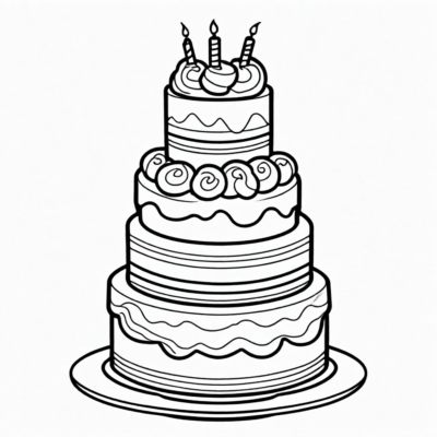 tort piętrowy kolorowanka