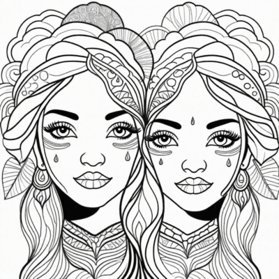 twarze kolorowanki dla dorosłych do druku