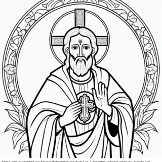 Kolorowanka Jezus Chrystus z krzyżem