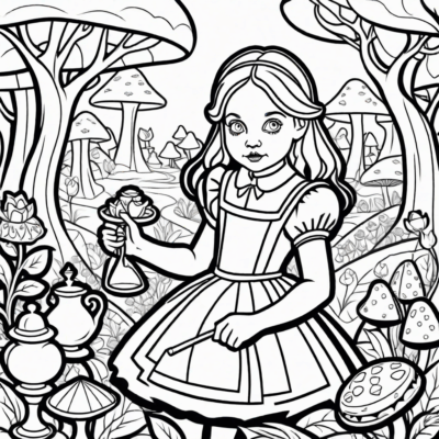 alicja w krainie czarów kolorowanka