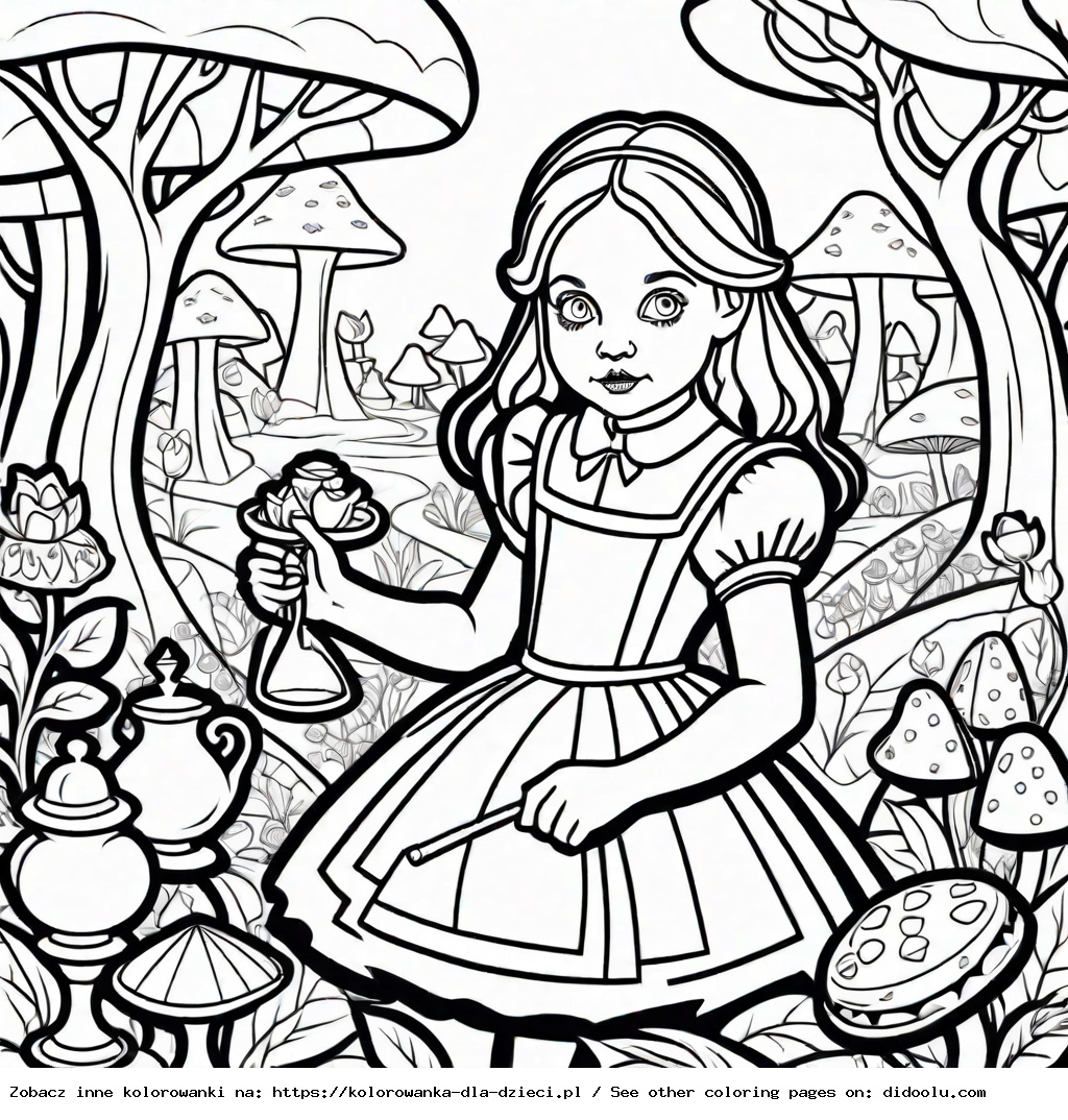 alicja w krainie czarów kolorowanka