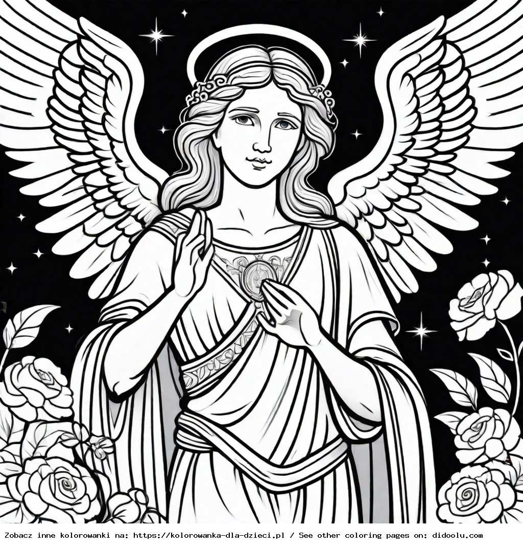 anioł stróż kolorowanka