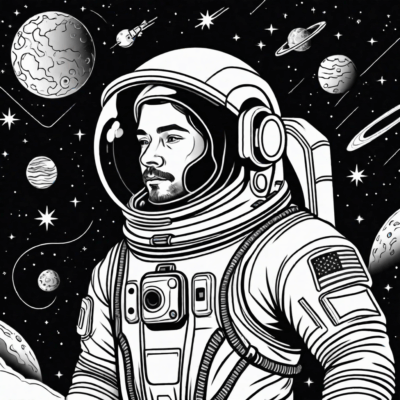 astronauta kolorowanka