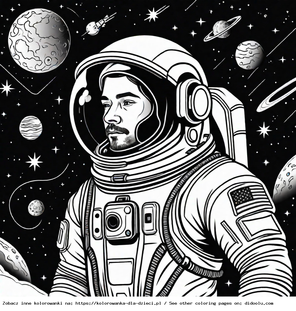 astronauta kolorowanka