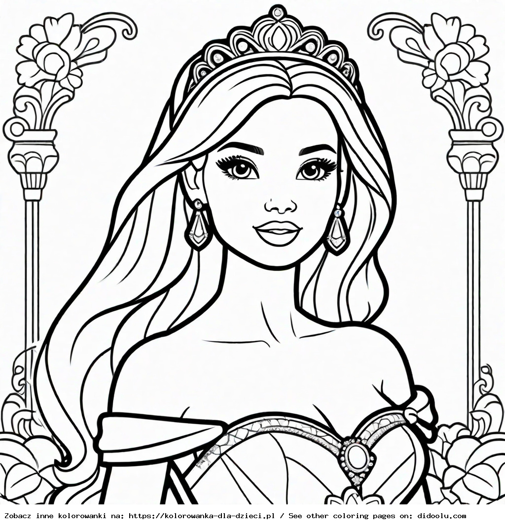 barbie księżniczka kolorowanki