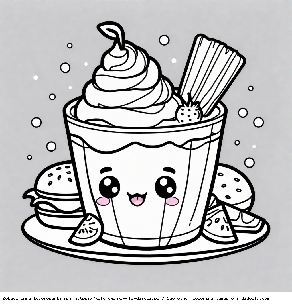 cute kolorowanki kawaii food do druku