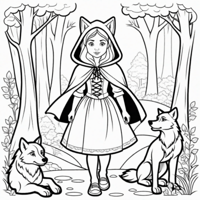 czerwony kapturek kolorowanka do druku