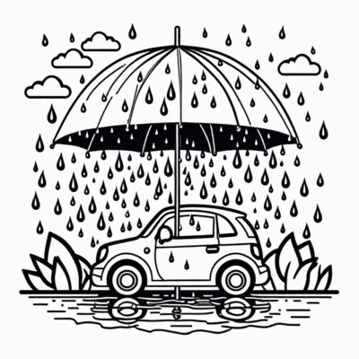deszcz kolorowanka