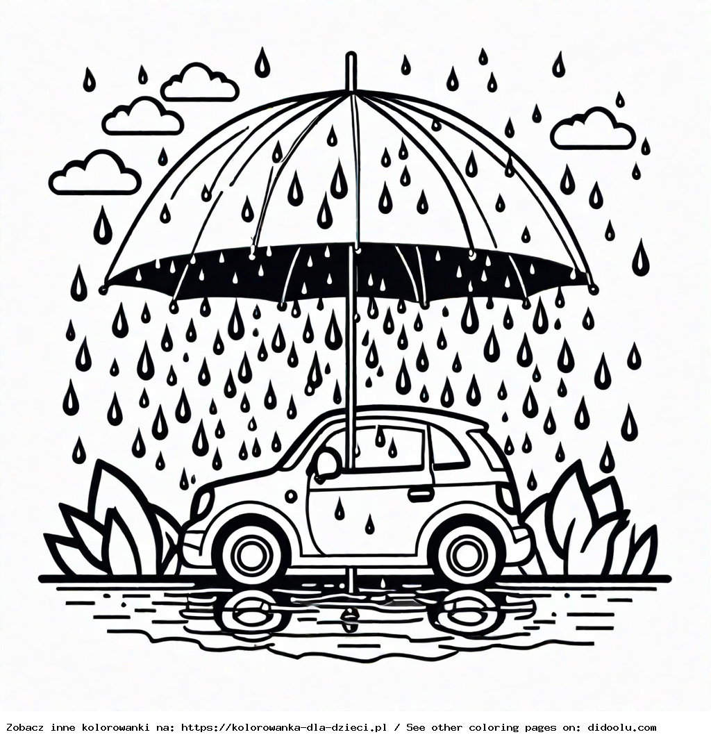 deszcz kolorowanka