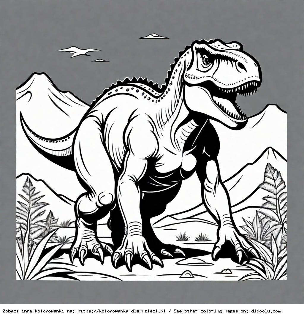 dinozaur t rex kolorowanka