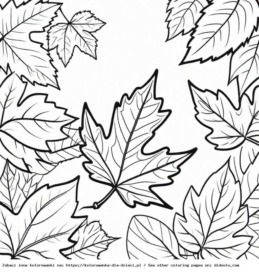 jesienne liście kolorowanka