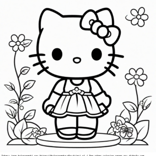 kolorowanka do druku hello kitty
