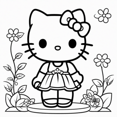 kolorowanka do druku hello kitty
