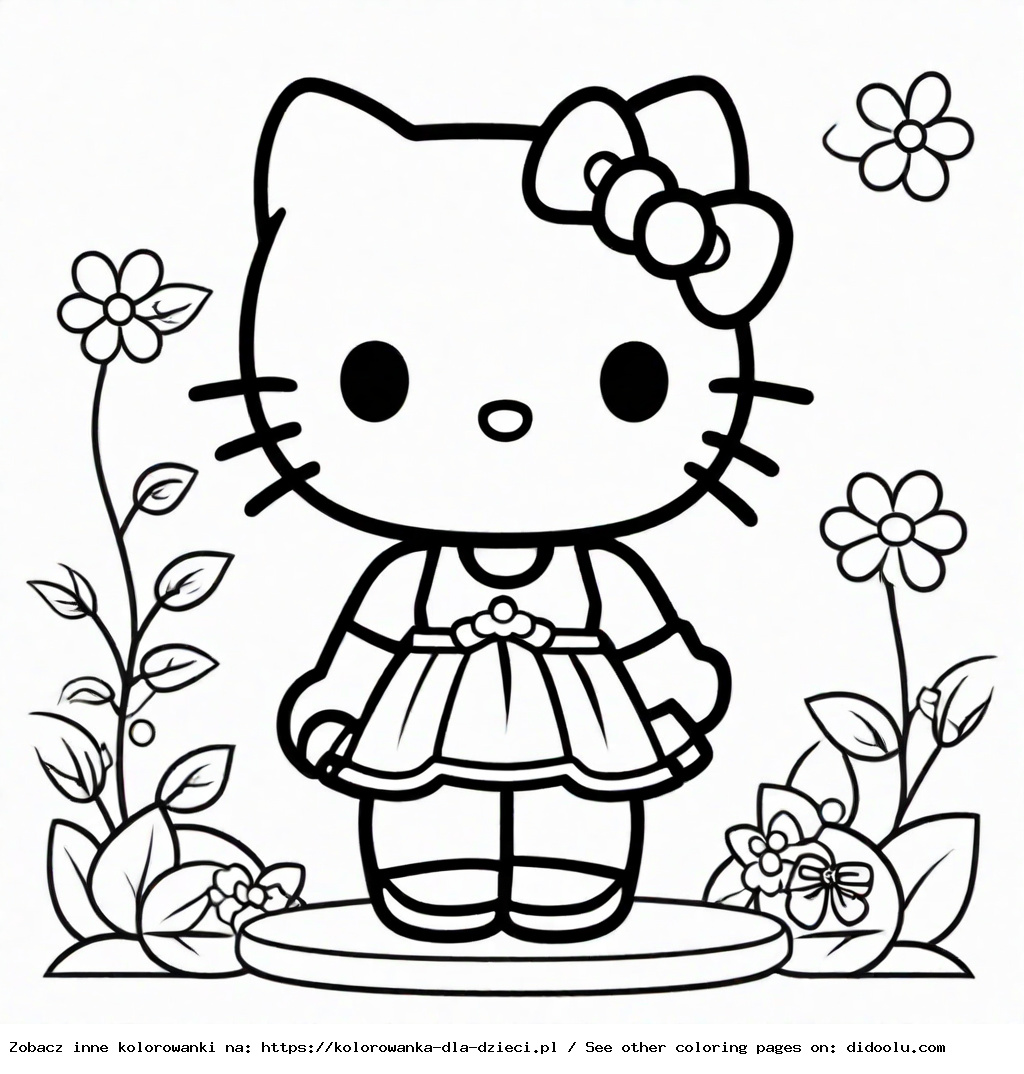 kolorowanka do druku hello kitty