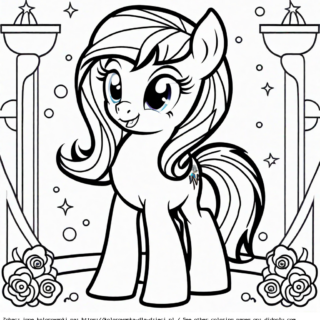 Kolorowanka Kucyk Pony z gwiazdkami