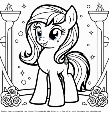 Kolorowanka Kucyk Pony z gwiazdkami