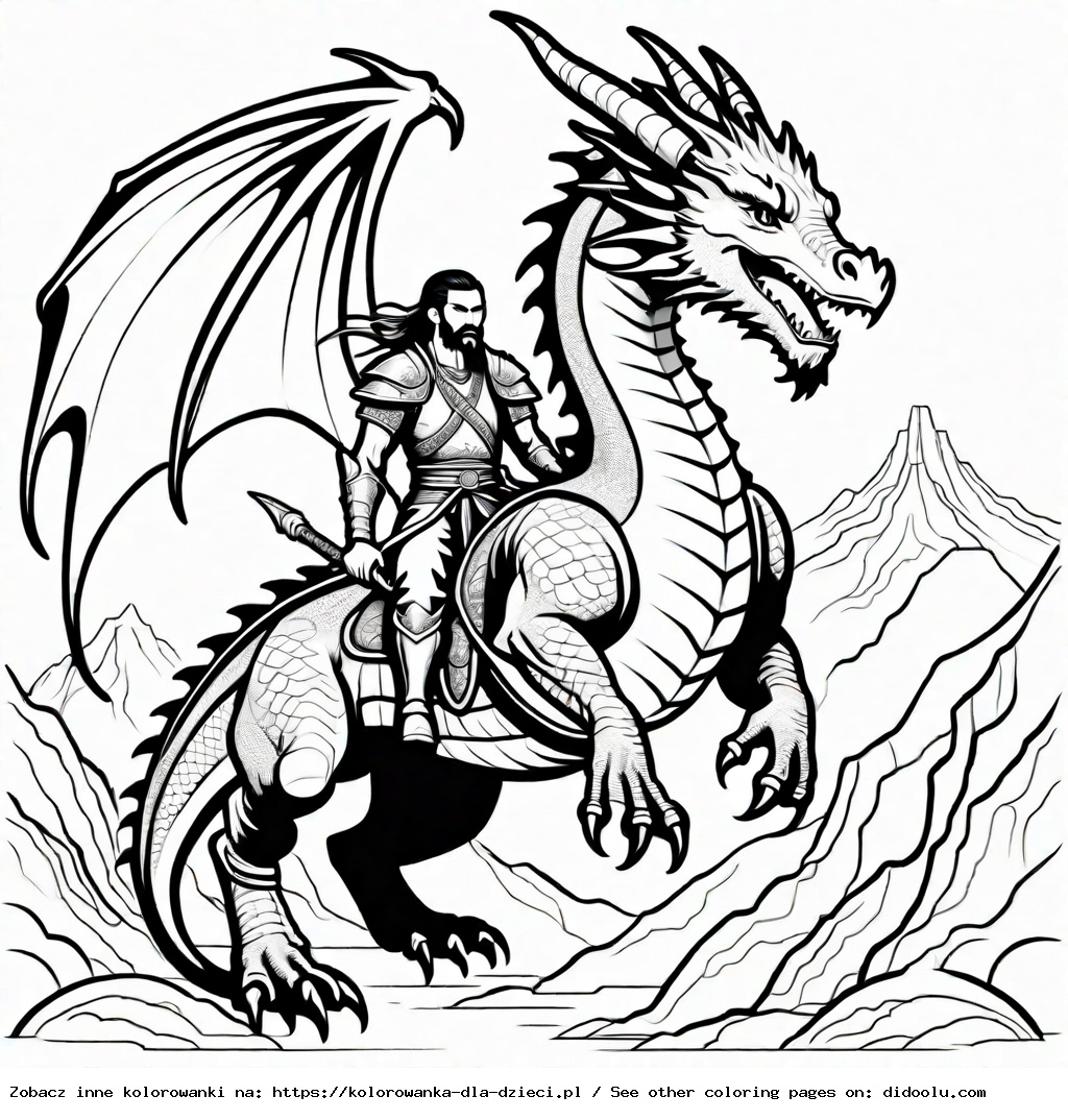 kolorowanka jeźdźcy smoków
