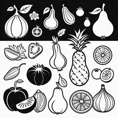 kolorowanka owoce i warzywa do druku