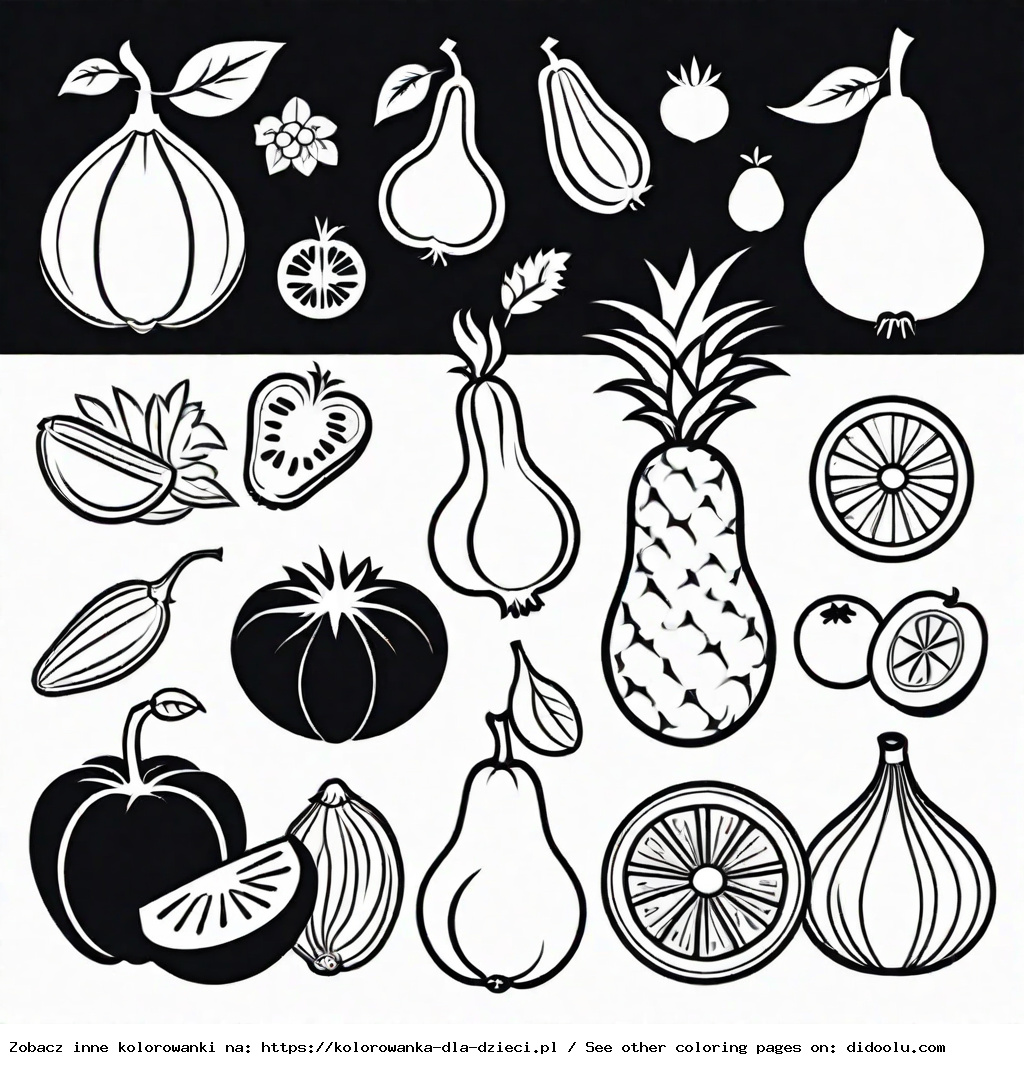 kolorowanka owoce i warzywa do druku