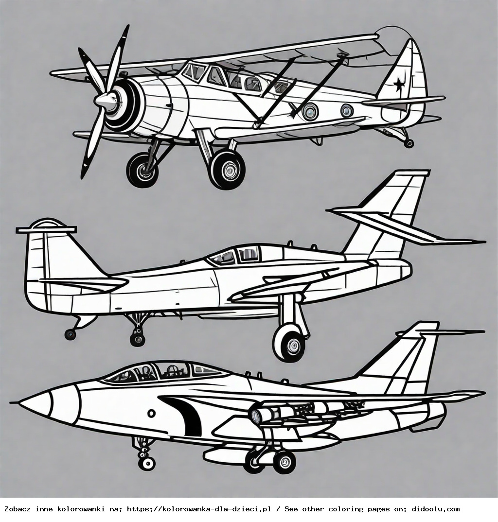kolorowanka samoloty wojskowe